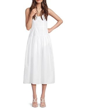 AREA STARS Karin Solid Midi-dress - White