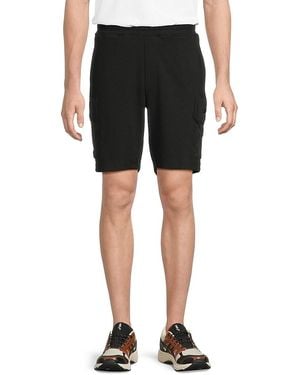 Karl Lagerfeld Drawstring Cotton-Blend Cargo Shorts - Black