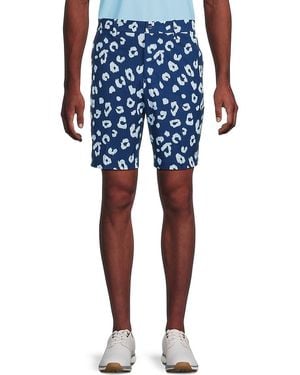 J.Lindeberg J. Lindeberg Tim Cheetah Print Graph-check Shorts - Blue