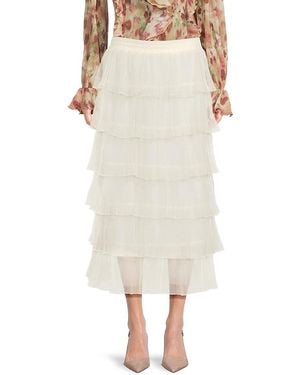 Wdny Tiered Midi-Skirt - Natural