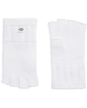 UGG Knit Fingerless Gloves - White