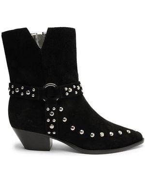 SCHUTZ SHOES Rhiannon Studded Suede Boots - Black