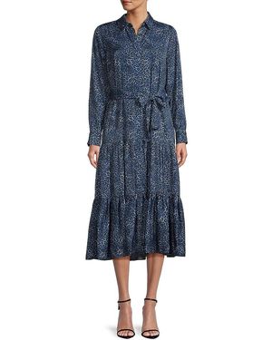 Kobi Halperin Montanna Leopard Midi Shirtdress - Blue