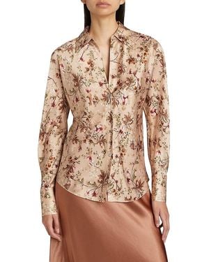 Vince Orchid Vine Silk Blouse - Natural