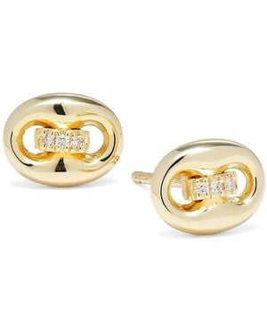 Saks Fifth Avenue 14K & 0.02 Tcw Diamond Oval Stud Earrings - Metallic