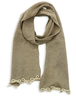 Portolano Bow Tie Cashmere Blend Scarf - Natural