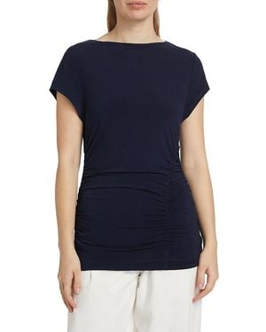 10 Crosby Derek Lam Mima Short-Sleeve Ruched Top - Blue