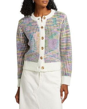 Design History Space-Dyed Crewneck Cardigan - Grey