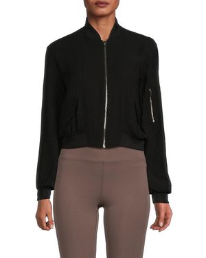 Truth Cropped Bomber Jacket - Black