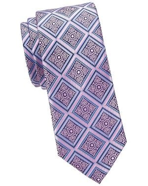 Hickey Freeman Geometric Print Tie - Purple