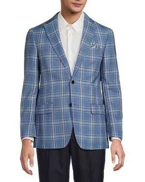 Robert Graham Otto Wool-Blend Plaid Modern-Fit Sport Coat - Blue