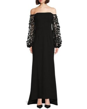Eliza J Off-The-Shoulder Gown - Black