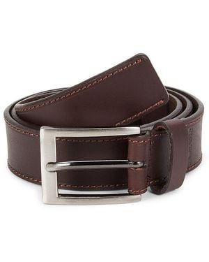 Joe's Jeans Contrast Stitch Leather Belt - Brown