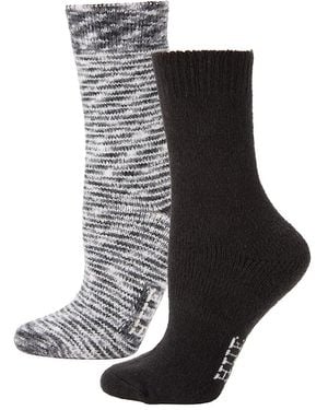 Hue 2-Pack Space Dye Boot Socks - Black