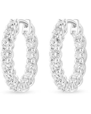 Effy 14K & 1.96 Tcw Lab-Grown Diamond Huggie Earrings - White