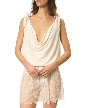 Interior The Fern Cowl Neck Top - Natural