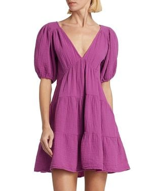 Xirena Nissa Tiered Mini Dress - Purple