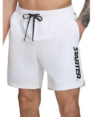 Starter Core Volley Flat Front Shorts - White