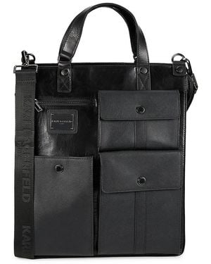 Karl Lagerfeld Leather Shoulder Bag - Black