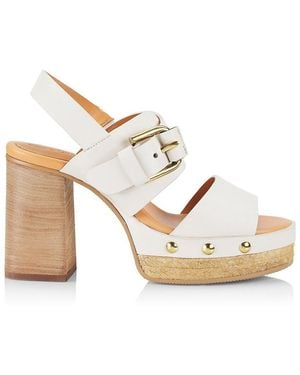 See By Chloé Joline Buckle-Accented Leather Platform Sandals - White