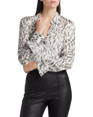Vince Onyx Printed Satin Shirt - Grey
