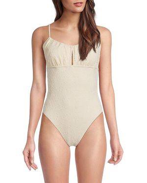 Red Carter Balconette One-Piece Swimsuit - White
