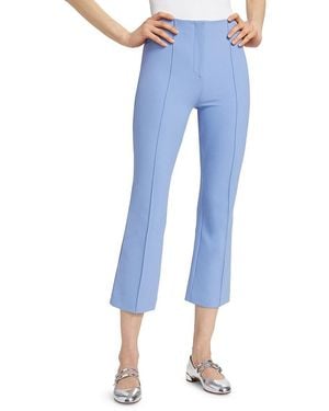 Veronica Beard Jaya Pintuck Crop Pants - Blue