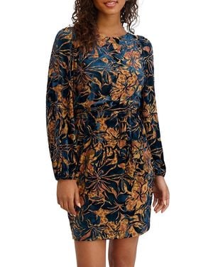 Kensie Tie-Waist Velvet A-Line Minidress - Black