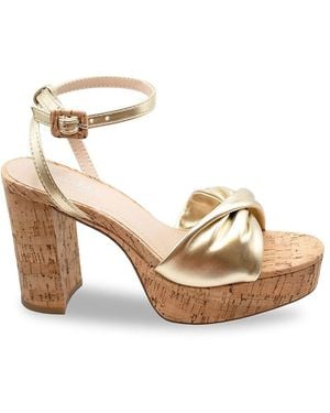 Charles David Madelina Twisted Block Heel Sandals - Natural