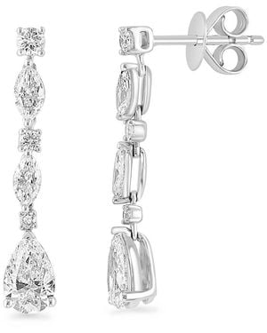 Effy 14K & 1.95 Tcw Lab-Grown Diamond Earrings - White