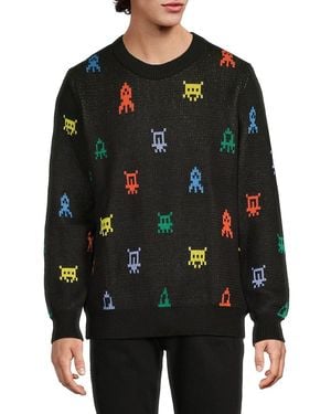 Wesc Leon Retro Arcade Crewneck Jumper - Black