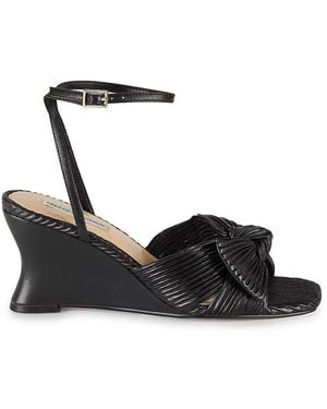 Saks Fifth Avenue Jules 76Mm Pleated Leather Sandals - Black