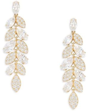 Adriana Orsini Ear Candy Laurel 18K Goldplated Sterling & Cubic Zirconia Drop Earrings - White