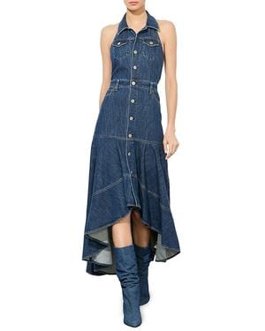 Alice + Olivia Juana High-Low Denim Maxi Dress - Blue