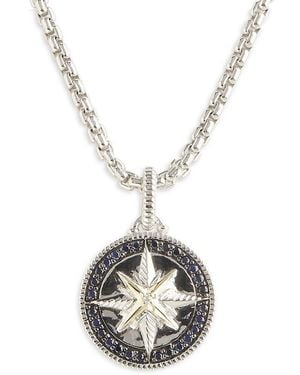 Effy 14K & 0.40 Tcw Diamond And Sapphire Compass Pendant Necklace - Metallic