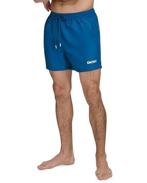 DKNY Drawstring Standard Fit Swim Shorts - Blue