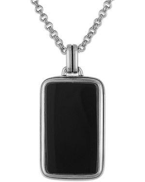Esquire Sterling & Onyx Dog Tag Pendant Necklace - Black