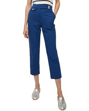 Veronica Beard Renzo Stretch Straight Crop Pants - Blue