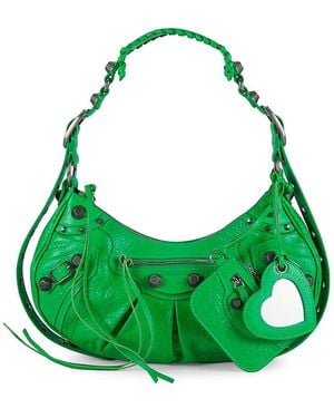 Balenciaga Cagole Leather Shoulder Bag - Green