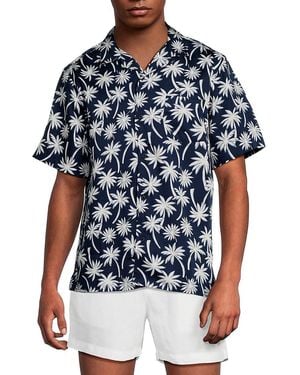 Onia Palm-Print Tencel Shirt - Blue