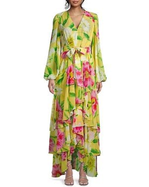 Emanuel Ungaro Courtney Floral Ruffled Maxi Dress - Green