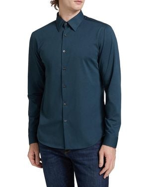 Theory Sylvain Cotton Long-Sleeve Shirt - Blue