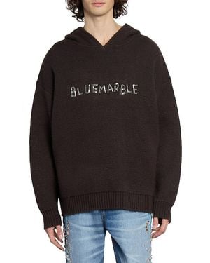 Bluemarble Logo-embroidered Knit Hoodie - Black