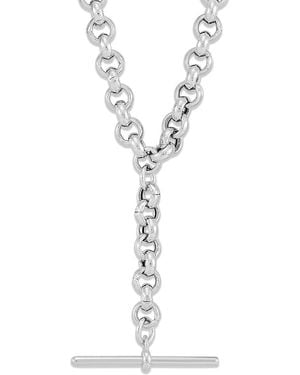 Saks Fifth Avenue Sterling Rolo Lariat Pendant Necklace - White