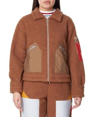 ELEVEN PARIS Fuzzy Jacket - Brown
