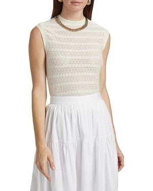Rag & Bone Julia Pointelle Muscle Top - White