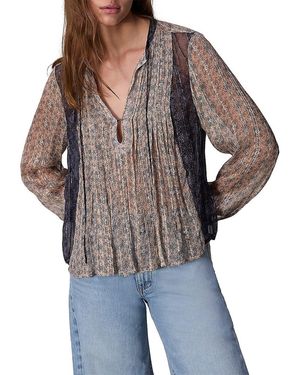 Rag & Bone Amaris Floral Peasant Top - Blue
