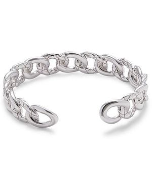 Judith Ripka Aura Curb Sterling Silver Cuff Bracelet - White