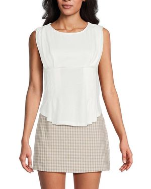 Lea & Viola Draped Tank - White