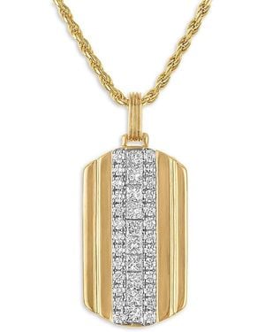 Esquire Plated Sterling & 2.00 Tcw Lab-Grown Diamond Dog Tag Pendant Necklace - Metallic